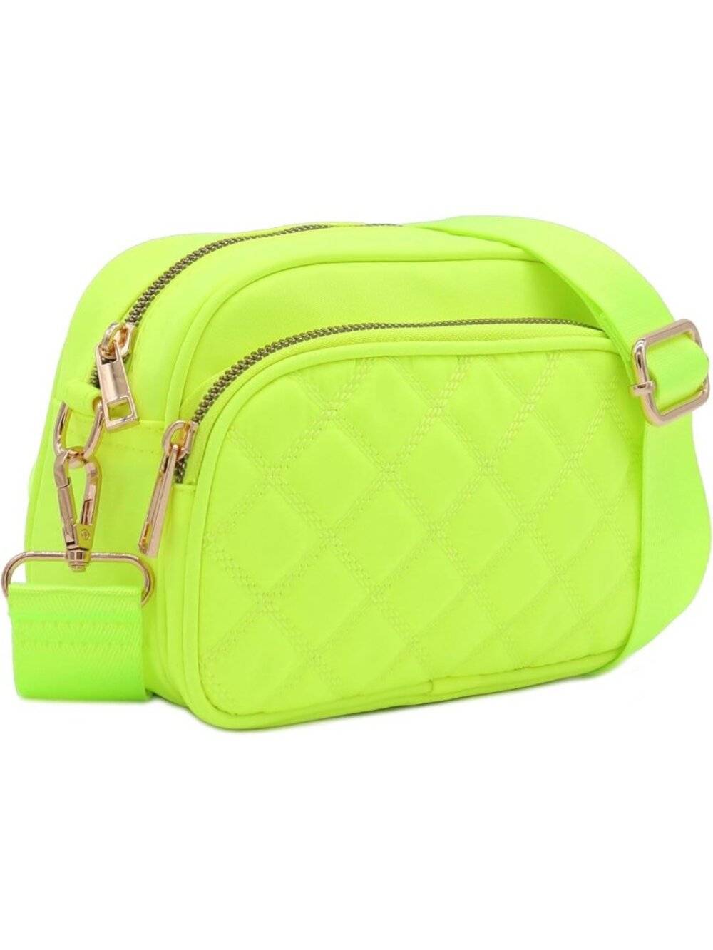 Stylish Quilted Nylon Crossbody Bag with Adjustable Wide Strap for Everyday Use